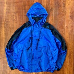 Vintage Marlboro Gorpcore Outdoor ‘90s Zip Up Blue Black Windbreaker Jacket XL